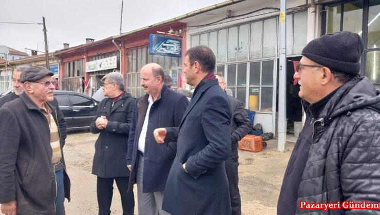 CHP Adayı Ali Şahinoğlu Pazaryeri esnafını ziyaret etti