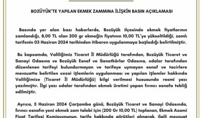 Bozüyük’te ‘ekmek zammı’na Valilik açıklaması
