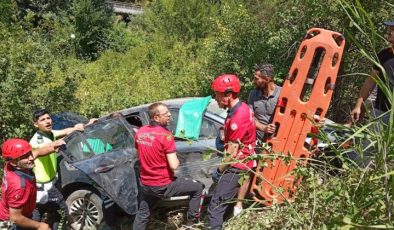 Bozüyük’te otomobil Şarampole Devrildi, 3 Kişi Yaralandı