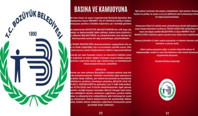Bozüyük Belediyesi’nden Kamuoyuna Açıklama