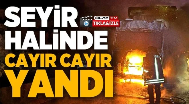 BİLECİK’TE SEYİR HALİNDEKİ TIR BİR ANDA ALEV ALDI
