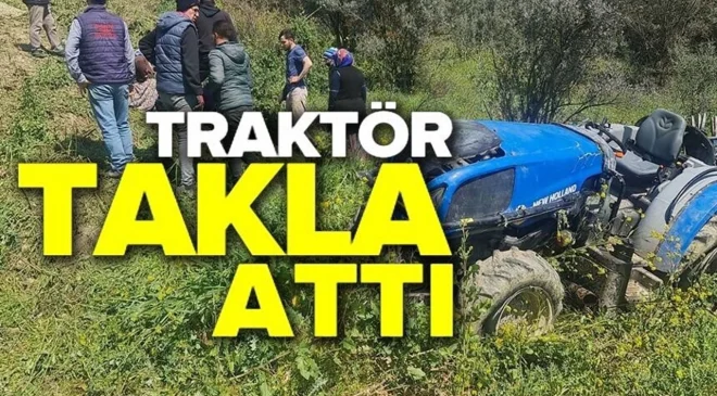 Bilecik’te meydana gelen traktör kazasında sürücü yaralandı.