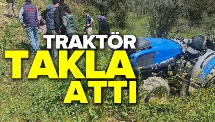 Bilecik’te meydana gelen traktör kazasında sürücü yaralandı.