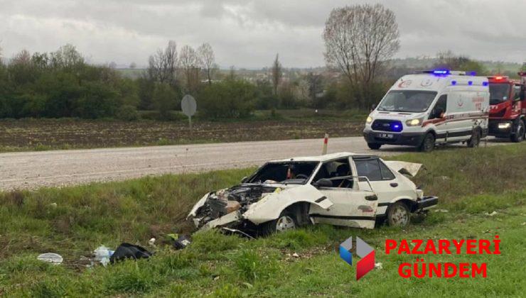 Pazaryeri'nde Korkutan Kaza: Direksiyon Hakimiyetini Kaybetti, Araç Tarlaya Uçtu