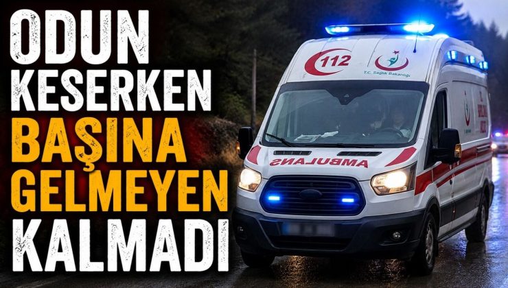ODUN KESERKEN DÜŞEN ADAM YARALANDI