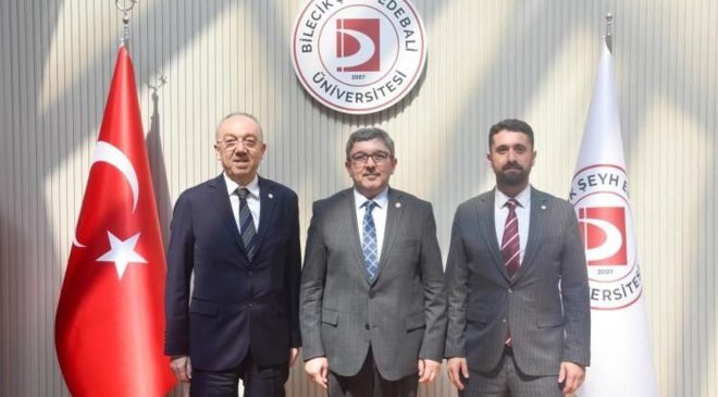 ECZACILIK CAMİASINDAN BŞEÜ REKTÖRÜ KAPLANCIKLI’YA ZİYARET