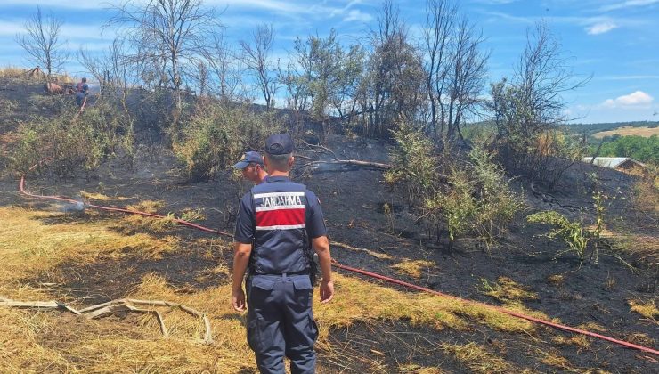 MEZARLIK ALTINDAKİ OT YANGINI KORKUTTU