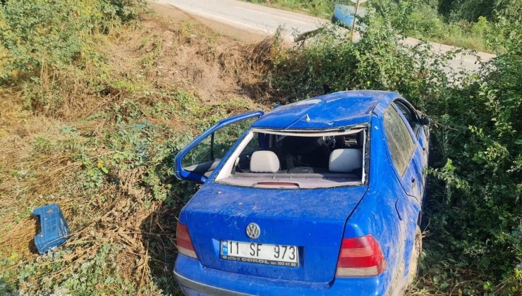 OTOMOBİL TAKLA ATTI: 1 YARALI