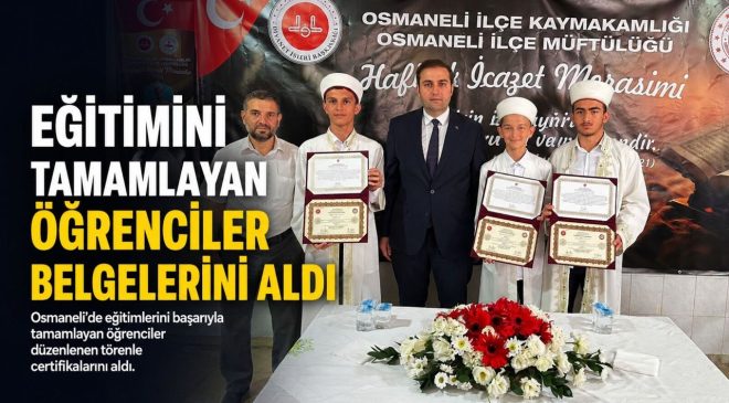 HAFIZLIK EĞİTİMİNİ TAMAMLAYAN ÖĞRENCİLER BELGELERİNİ ALDI