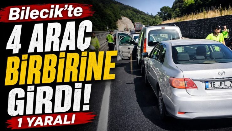4 ARAÇ BİRBİRİNE GİRDİ: 1 YARALI