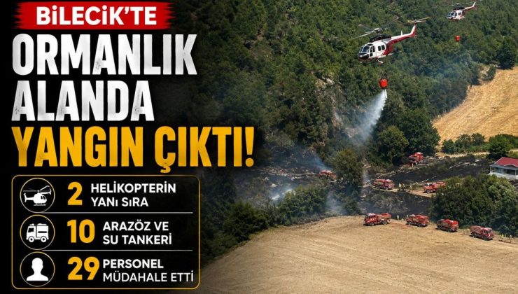 BİLECİK’TE ORMANLIK ALANDA YANGIN ÇIKTI