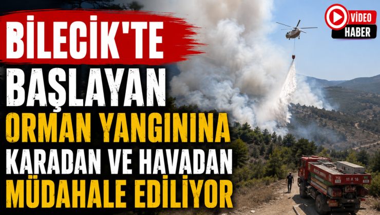 BİLECİK’TE BAŞLAYAN ORMAN YANGININA KARADAN VE HAVADAN MÜDAHALE EDİLİYOR