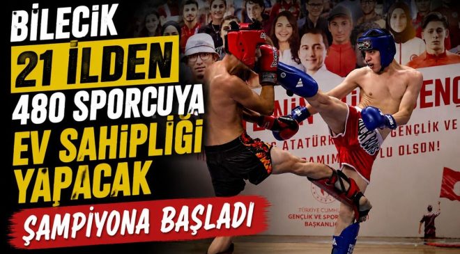 BİLECİK’TE İLLER ARASI KİCK BOKS ŞAMPİYONASINA 21 İLDEN 480 SPORCU KATILDI