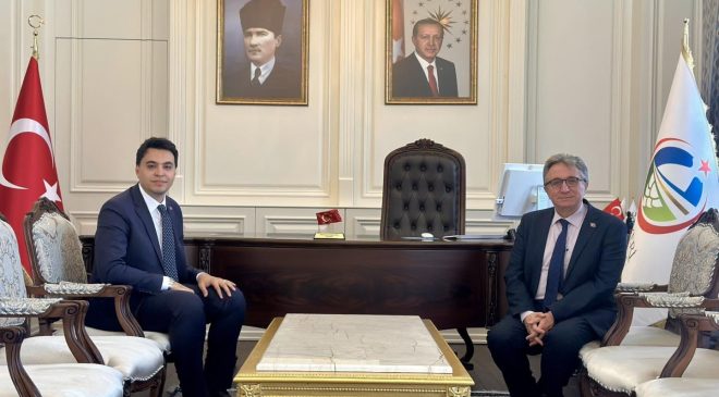 Pazaryeri Kaymakamı Kara, Bozüyük Kaymakamı Helvacı’yı ağırladı